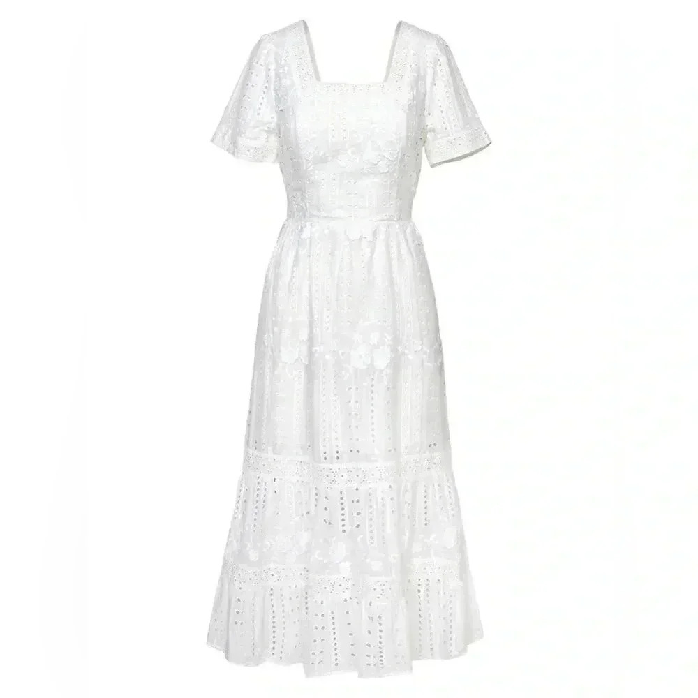 Revolve Adelyn Rae Embroidered Cotton Day Midi Dress